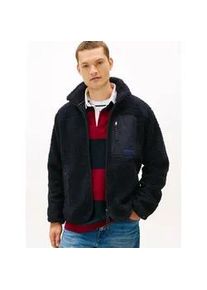 Sweatjacke Tommy Hilfiger "TEDDY FLEECE ZIP THROUGH", Herren, Gr. XL, desert sky, Fleece, Obermaterial: 50% Polyacryl, 50% Polyester, regular fit normal, Rundhals, eingesetzt gerader Abschluss, Sweatjacken Sweatjacke, &Uuml;bergangsjacke Herbstjacke Teddy Pl&uuml;sch Soft Jacke