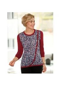 Rundhalsshirt Classic Basics "Shirt", Damen, Gr. 46, rot (kirsche, meliert), 95% Polyester, 5% Elasthan, gemustert, mehrfarbig, Rundhals, Shirts Rundhalsshirt