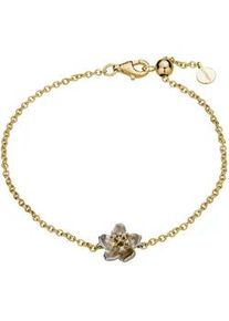 Armband LYOMI "585/- GG/WG Kirschbl&uuml;te 6 synth. Diam. 0,04ct.", mehrfarbig, Armb&auml;nder, Damen, 17,5cm, Gold, gl&auml;nzend, matt, Armband