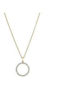 Kette mit Anh&auml;nger LYOMI "585/-Gelbgold 25 synth. Diam. 0,51ct.", gelb, Halsketten, Damen, 45,0cm, 0,51, Gold, L: 45 B: 16,5mm, gl&auml;nzend, B:16,5mm