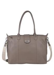 Shopper Harbour 2nd "Malin", Damen, Gr. B/H/T: 47cm x 27cm x 17cm, grau, Rindsleder, Taschen Shopper, Damen Umh&auml;ngetasche, Handtasche, Tragetasche mit Steckverschluss