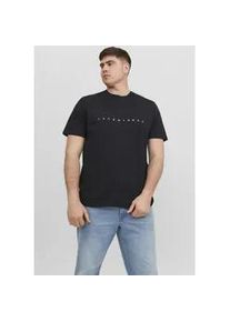 Jack & Jones PlusSize Rundhalsshirt "JJESTAR JJ TEE SS NOOS PLS", Damen, Gr. 3XL, schwarz, Single Jersey, Obermaterial: 100% Baumwolle, JACK & JONES PLUSSIZE, bedruckt, regular fit normal, Rundhals, gerader Abschluss, Shirts Rundhalsshirt, Baumwolle, regular fit