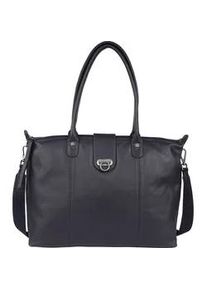 Shopper Harbour 2nd "Malin", Damen, Gr. B/H/T: 47cm x 27cm x 17cm, navy, Rindsleder, Taschen Shopper, Damen Umh&auml;ngetasche, Handtasche, Tragetasche mit Steckverschluss