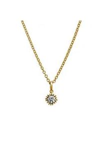 Kette mit Anh&auml;nger LYOMI "585/- Gelbgold synth. Diam. 0,25ct.", gelb, Halsketten, Damen, 45,0cm, 0,25, Gold, L: 45 B: 7mm, gl&auml;nzend, B:7mm