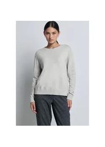 Strickpullover STREET ONE STUDIO, Damen, Gr. 44, grau (erdgrau meliert), Stoff, 30% Polyester, 29% Polyacryl, 21% Viskose, 20% Nylon, unifarben, regular fit normal, Rundhals, B&uuml;ndchen, Pullover Strickpullover, aus softem Materialmix