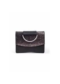 Schultertasche Gretchen "Oyster Clutch Three", Damen, Gr. B/H/T: 5cm x 20cm x 25cm, silber (schwarz, silberfarben), Leder, mehrfarbig, Taschen Schultertasche, aus italienischem Kalbsleder