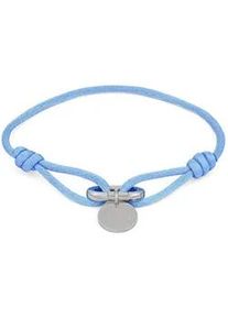 Armband Copenhagen Studios "Schmuck Geschenk Edelstahl Armkette Fabric Link", edelstahlfarben, blau, Armb&auml;nder, Damen, 21cm, Edelstahl Nylon, Edelstahl, Nylon, Armband