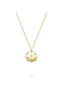 Kette mit Anh&auml;nger Tamaris "Schmuck Geschenk Halskette mit Pl&auml;ttchen Anh&auml;nger Little Twinkle", gelbgoldfarben, kristallwei&szlig;, Halsketten, Damen, Edelstahl, L: 45 B: 2,7mm, mit Zirkonia (synth.), B:2,7mm