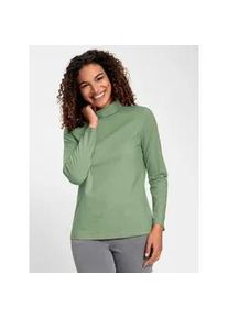 Rollkragenshirt Casual Looks "Rollkragen-Shirt", Damen, Gr. 36, gr&uuml;n (eucalyptus), 95% Baumwolle, 5% Elasthan, unifarben, Shirts