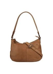 Umh&auml;ngetasche Sansibar, Damen, Gr. B/H/T: 26cm x 21cm x 10cm onesize, braun (cognac), Leder, leicht gl&auml;nzend, unifarben, Taschen Umh&auml;ngetasche, echt Leder