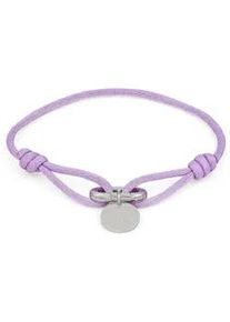 Armband Copenhagen Studios "Schmuck Geschenk Edelstahl Armkette Fabric Link", edelstahlfarben, lila, Armb&auml;nder, Damen, 21cm, Edelstahl Nylon, Edelstahl, Nylon, Armband