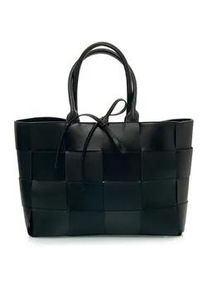 Henkeltasche Harpa "MURIEL", Herren, Gr. B/H/T: 12cm x 29cm x 47cm, schwarz, Lederimitat, unifarben, Taschen, mit modischer Flechtoptik