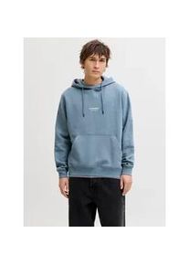 Jack & Jones Kapuzensweatshirt JACK & JONES "JJESOHO SWEAT HOOD NOOS", Herren, Gr. L, blau mirage, angeraute Sweatware, Obermaterial: 80% Baumwolle, 20% Polyester, unifarben, relaxed fit, Rippb&uuml;ndchen, Sweatshirts, Baumwollmischung, relaxed fit