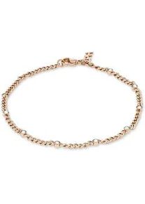 Edelstahlarmband Copenhagen Studios "Schmuck Geschenk Edelstahl Armkette Glittery Cuban", ros&eacute;goldfarben, kristallwei&szlig;, kristallwei&szlig;, Armb&auml;nder, Damen, 21cm, Edelstahl, Edelstahlarmband, mit Strassstein