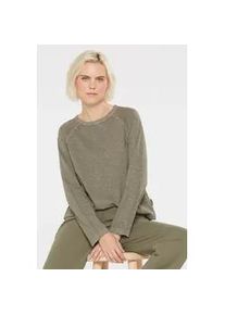 Rundhalsshirt SENSES.THE LABEL, Damen, Gr. XL, khaki, Single Jersey, Material: 100% Baumwolle, unifarben, regular fit normal, Rundhals, Raglan&auml;rmel gerader Abschluss, Shirts Rundhalsshirt, aus Baumwolle