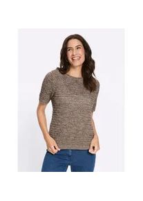 Strickpullover Inspirationen "Baumwoll-Pullover", Damen, Gr. 52, taupe, schoko, gemustert, 100% Baumwolle, gemustert, mehrfarbig, Pullover Strickpullover