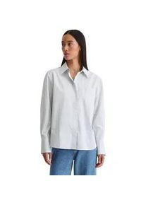 Marc O'Polo Langarmbluse MARC O'POLO "aus Premium-Baumwoll-Popeline", Damen, Gr. 34, bright blau, Obermaterial: 100% Baumwolle, gestreift, oversize normal, Manschette, Blusen