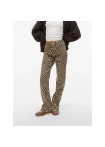 V&eacute;ro Moda High-waist-Jeans VERO MODA "VMTESSA HR WIDE STRETCH AOP JEANS NOOS", Damen, Gr. 26, L&auml;nge 32, silber mink aop:zebra, Denim/Jeans, Obermaterial: 97% Baumwolle, 3% Elasthan, bedruckt, oversize lang, Jeans High-Waist-Jeans