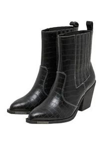 Stiefel Buffalo "Buffalo WEST CHELSEA LO - VEGAN NAPPA", Damen, Gr. 37, schwarz croco, Kunstfaser, unifarben, Schuhe Stiefel