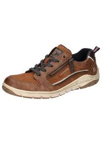 Sneaker Lerros, Herren, Gr. 47, cognac, Lederimitat, kontrastfarbene Details, Schuhe Sneaker, Schn&uuml;rschuh, Freizeitschuh, Halbschuh mit Rei&szlig;verschluss