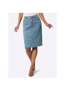 Jeansrock Casual Looks, Damen, Gr. 48, blau, bleached, 99% Baumwolle, 1% Elasthan, unifarben, kurz, R&ouml;cke Jeansrock