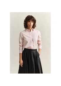 Langarmbluse Gant "REGULAR CLASSIC POPLIN STRIPE", Damen, Gr. 40, apricot pink, Web, Obermaterial: 100% Baumwolle, regular fit, Blusen