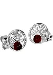 Paar Ohrstecker OSTSEE-SCHMUCK "OSTSEE-SCHMUCK Ohrstecker Lebensbaum Ohrstecker Lebensbaum", wei&szlig;, Ohrringe, Damen, 9 x 8mm, Silber 925 (Sterlingsilber)