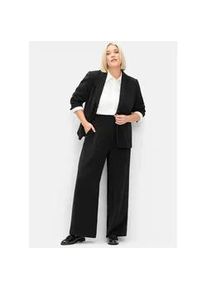 Stoffhose sheego, Damen, Gr. 42, Normalgr&ouml;&szlig;en, schwarz, 100% Polyester, unifarben, Hosen Stoffhose