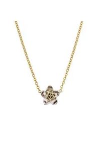 Kette mit Anh&auml;nger LYOMI "585/- GG/WG Kirschbl&uuml;te 6 synth. Diam. 0,06ct.", mehrfarbig, Halsketten, Damen, 42,0, 0,06, Gold, L: 42 B: 11,5mm, gl&auml;nzend, matt, B:11,5mm