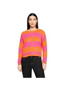 Strickpullover Cartoon "Damen mit Rundhalsausschnitt", Damen, Gr. 36, orange, pink, Obermaterial: 57% Polyacryl, 29% Polyamid, 7% Wolle, 7% Viskose, oversize normal, Rundhals, Pullover Strickpullover