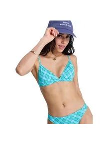 Triangel-Bikini-Top Roxy "Printed Essentials", Damen, Gr. XXL, Cup B, katydid as if plaid, Obermaterial: 85% Microfaser, 15% Elasthan;, Bikini-Oberteile