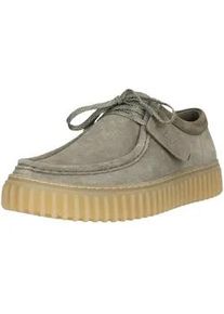 Schn&uuml;rschuh Clarks "Torhill Low", Herren, Gr. 40, dunkelgr&uuml;n, Schuhe Schn&uuml;rschuh, mit gro&szlig;er, gerippter Au&szlig;ensohle