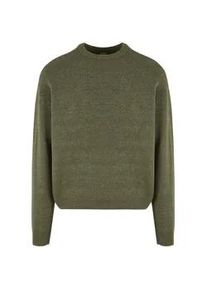 Rundhalspullover Urban Classics "Urban Classics Herren Oversized Chunky Sweater", Herren, Gr. 3XL, olive, 73% Polyacryl, 27% Polyester, unifarben, oversize, Rundhals, Pullover Rundhalspullover
