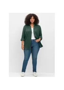 Hemdbluse sheego, Damen, Gr. 40, moos, 100% Baumwolle, unifarben, Blusen Hemdbluse