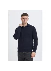 Polokragenpullover Blend "BHBRANKO POLO SPLITN.", Herren, Gr. L, blau (salute melange), Strick, Obermaterial: 60% Wolle, 40% Nylon, meliert, unifarben, regular fit h&uuml;ftlang, V-Ausschnitt, Strickb&uuml;ndchen, Pullover