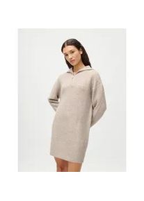 Strickkleid LEGER "Noelia, LeGer by Lena Gercke", Damen, Gr. 36, N-Gr, beige, Strick, Obermaterial: 69% Polyester, 13% Polyacryl, 12% Polyamid, 6% Wolle, normal kniefrei, Kleider Strickkleid, Stehkragen mit Rei&szlig;verschluss, Grobstrick