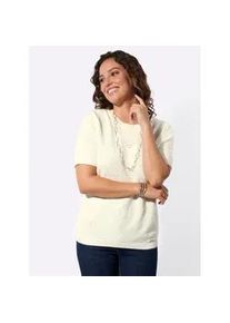 Kurzarmpullover Casual Looks "Kurzarm-Pullover", Damen, Gr. 48, ecru, 50% Baumwolle, 50% Polyacryl, unifarben, Pullover