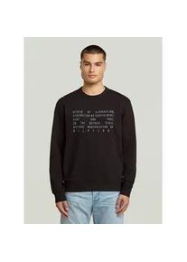 G-Star Raw Longpullover G-STAR "Text Graphic Sweatshirt", Herren, Gr. L, dk schwarz, Obermaterial: 100% Baumwolle, Pullover Longpullover