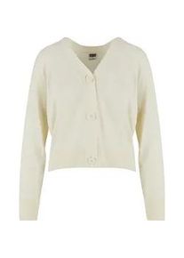 Strickjacke Urban Classics "Urban Classics Damen Ladies Knitted Cardigan", Damen, Gr. S, sandwei&szlig;, 70% Viskose, 30% Polyamid, unifarben, normal, V-Ausschnitt, Strickjacken Strickjacke
