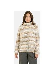 Smith & Soul Rollkragenpullover SMITH & SOUL, Damen, Gr. XS, beige melange print, Grobstrick, Material: 64% Polyacryl, 15% Polyamid, 14% Wolle, 7% Alpaka, gestreift, regular fit normal, Rundhals, Raglan&auml;rmel Rippb&uuml;ndchen, Pullover Rollkragenpullover, aus Grobstrick