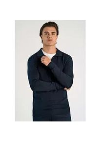 Strickpullover LINDBERGH, Herren, Gr. S, navy, Strick, Obermaterial: 80% Viskose, 20% Polyamid, unifarben, normal h&uuml;ftbedeckend, V-Ausschnitt, B&uuml;ndchen, Pullover Strickpullover, mit Polokragen und mit Viskose