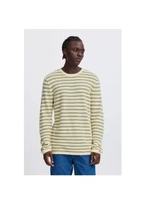 Strickpullover Blend "BHAjlan", Herren, Gr. S, olive night, Web, 100% Baumwolle, gestreift, Basic, normal normal, Rundhals, Pullover Strickpullover, Stilvoller Strickpullover