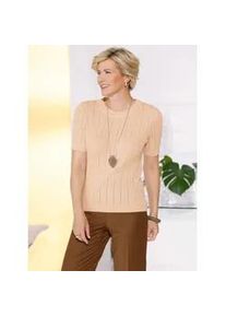 Classic Dog Ajourpullover CLASSIC "Ajour-Pullover", Damen, Gr. 52, sand, 55% Baumwolle, 45% Viskose, unifarben, Pullover