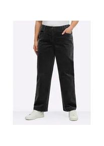 Cordhose sheego, Damen, Gr. 40, Normalgr&ouml;&szlig;en, schwarz, 98% Baumwolle, 2% Elasthan, unifarben, Hosen Cordhose