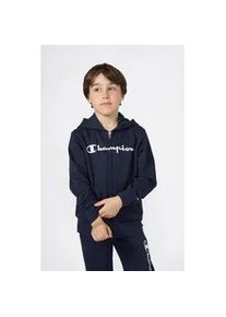 Kapuzensweatjacke Champion "BASICS Fleece Full Zip Sweatshirt", Jungen, Gr. M (140/146), nny, ns, Obermaterial: 54% Baumwolle, 46% Polyester, normal, Sweatjacken, mit Kapuze und Kordelzug, aus Baumwolle und Polyester, f&uuml;r Kinder
