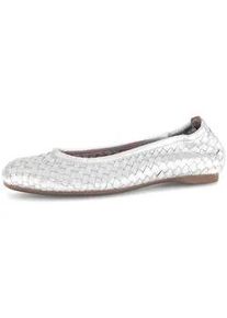 Ballerina Gabor "Eleganter Ballerina", Damen, Gr. 38,5, silber, Schuhe Ballerina
