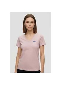 HUGO BOSS T-Shirt HUGO BLUE "Classic Tee", Damen, Gr. XS (34), light, pastel pink 681, Single Jersey, Obermaterial: 100% Baumwolle, unifarben, k&ouml;rpernah normal, Rundhals, abgesteppte Kante, Shirts T-Shirt, mit Rundhals, Logodruck