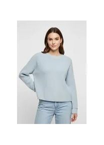 Strickpullover Only "ONLIBI LS RIB LOOSE PULLOVER CC KNT", Damen, Gr. M, cashmere blau detail:melange, Strick, Obermaterial: 50% Viskose, 27% Nylon, 23% Polyester, meliert, relaxed fit normal, Rundhals, Rippb&uuml;ndchen, Pullover Strickpullover