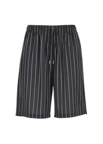 Shorts Urban Classics "Urban Classics Pinstripe Trackshorts", Herren, Gr. 4XL, US-Gr&ouml;&szlig;en, schwarz, wei&szlig;, 100% Polyester, gestreift, normal, Hosen Shorts