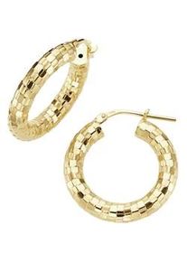 Paar Creolen Firetti "Schmuck Geschenk Silber 925 Ohrschmuck Ohrringe diamantiert", gelbgoldfarben, Ohrringe, Damen, 23mm, Silber 925 (Sterlingsilber)